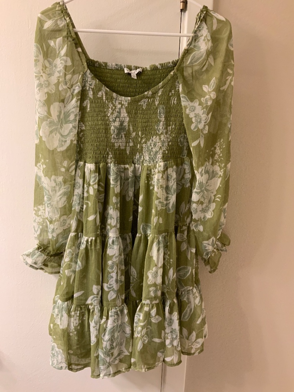 Patrons Of Peace Smocked Tiered Mini Dress